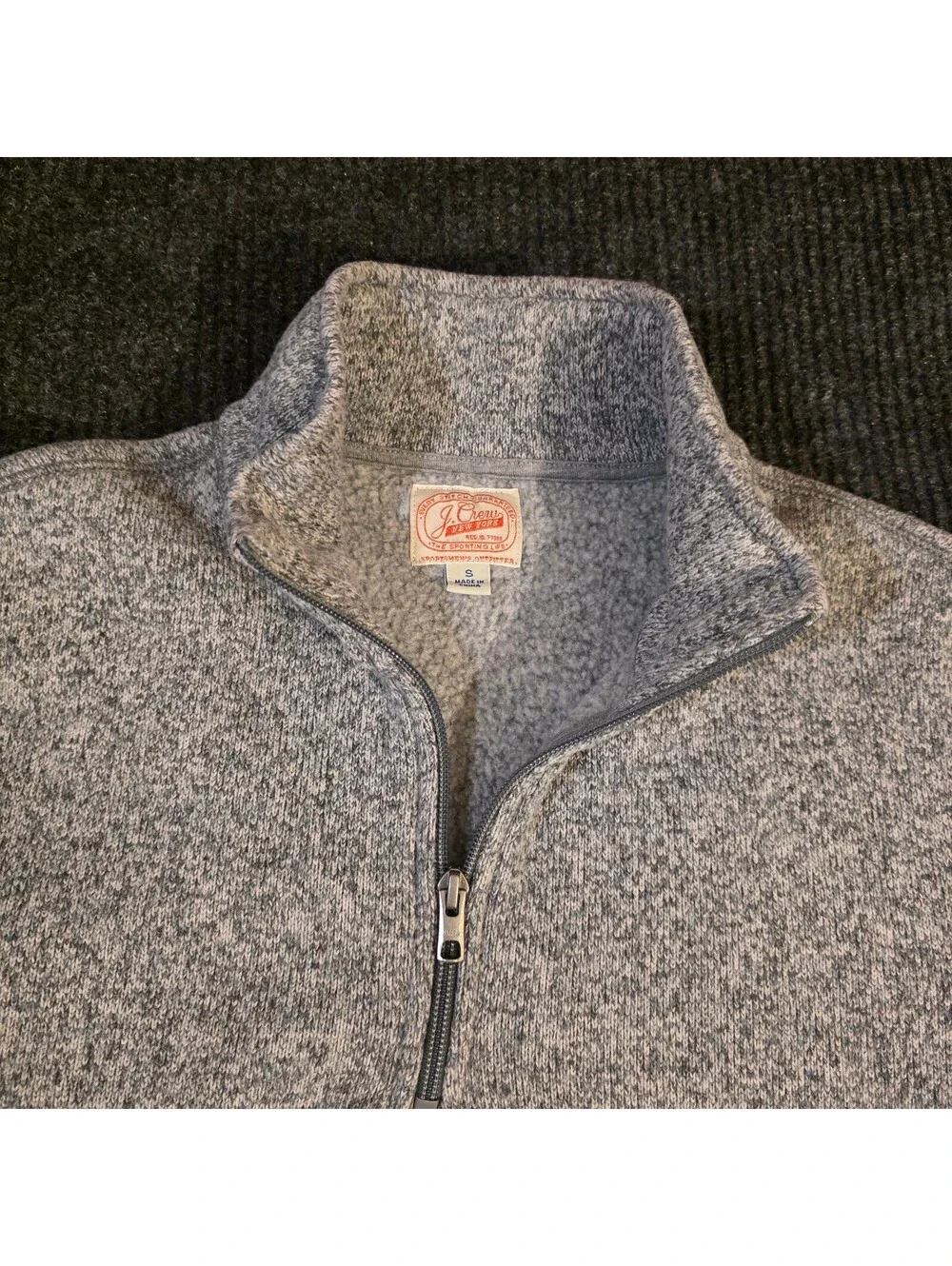 J.Crew Heather Gray Quarter Zip Pullover Sweatshirt Size S